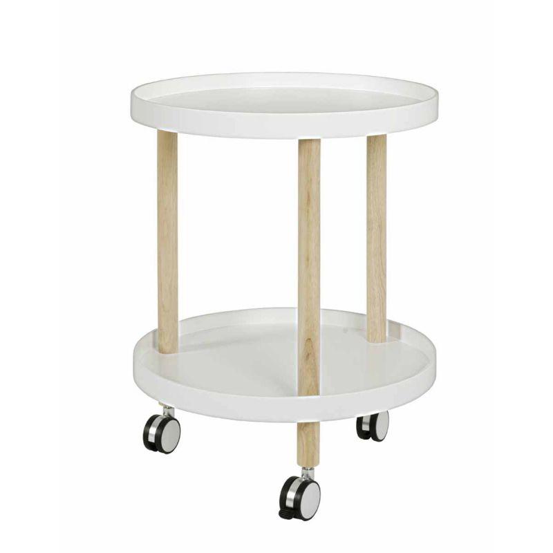 Desserte de cuisine en bois Nyaz 60cm blanc - Paris Prix - Tendance et moderne avec roulettes_0