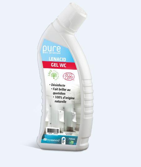 Gel detartrant et desinfection wc - lenacid gel wc non parfume 750ml - h113_0