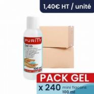Gels hydroalcooliques - Purity 65 - pack de 240 flacons de 100 ml - fabriqué en France_0