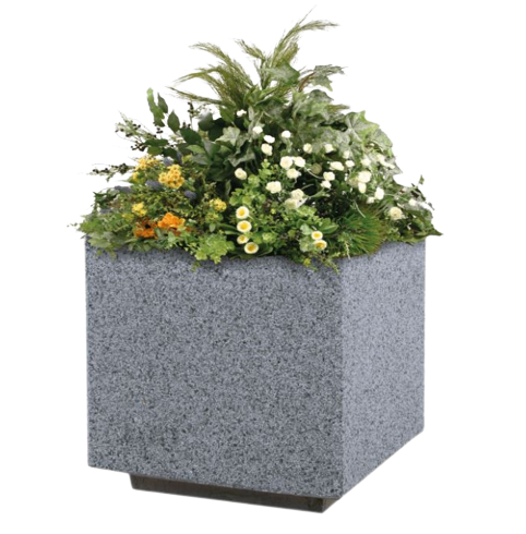 Jardinière BASIC - Finition béton rugueux - 3 formats disponibles : carré, rectangle, ovale_0