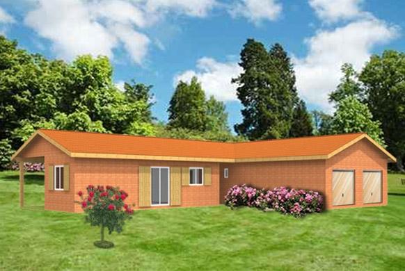 Kit maison à ossature en bois maya + 2 garages_0