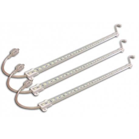 Lot de 3 réglettes LED blanc chaud IP65 - 50 cm - Aluminium pré-câblé et pré-perforé_0