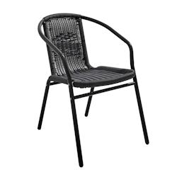 Oviala Business Chaise de terrasse aluminium et résine noire - Oviala - noir matière synthétique 112466_0