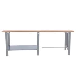 PROREGAL Etabli BUFFALO WOOD | HxLxP 86,5x260x75cm | Capacité de Charge 1000kg | Gris - gris métal PR_RS157-86_0