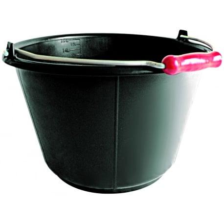 Seau plastique noir 16 litres poignee anse 6,3mm TALIAPLAST | 310173_0