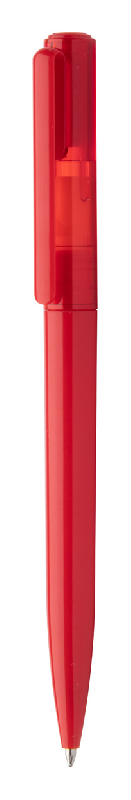 Stylo à bille en plastique - large clip personnalisable - encre bleue - couleur rouge - poids 8,7g_0