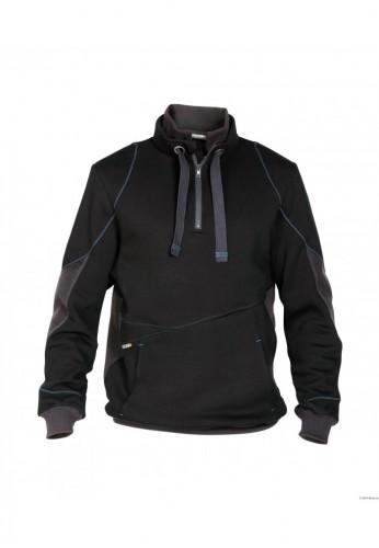 Sweat de travail STELLAR - noir & gris avec renforts Cordura® et col en tricot_0