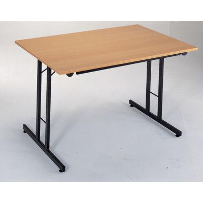 Table pliante 160 x 80 cm plateau hêtre/pieds noir_0