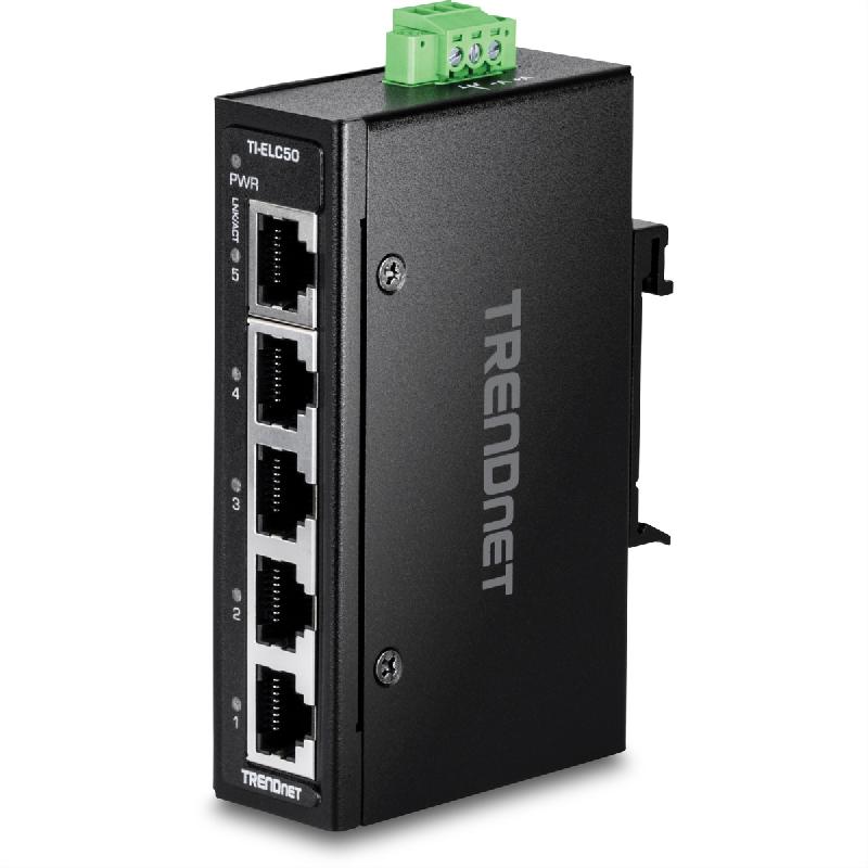 TRENDnet TI-ELC50 Mini switch industriel rail DIN, Fast Ethernet à 5 ports_0