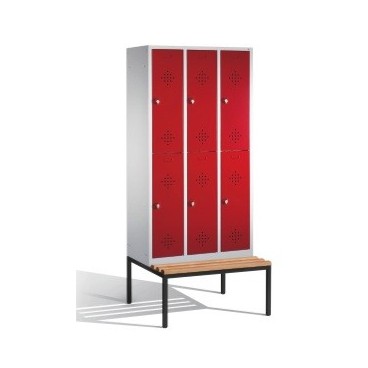 Vestiaire industriel - 2 niveaux avec banc intégré - largeur 300 mm - Référence MO160501_0