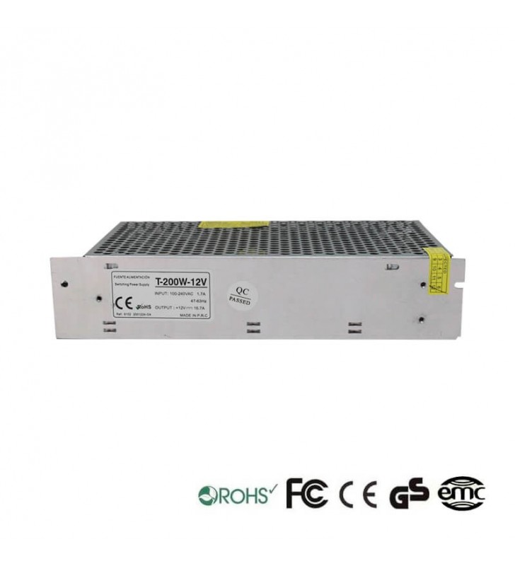 Alimentation 12V continu - 200W - 16.6A - Tecmo - Référence 12V200W - Structure aluminium - Certifiée CE et ROHS_0