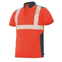 Cepovett - Polo manches courtes Fluo Safe Rouge / Bleu Foncé Taille 4XL - XXXXL 3603623484959_0