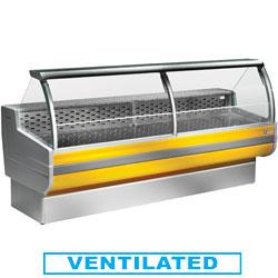 Comptoir vitrine réfrigérés vitre bombée ventilé avec réserve cr150/c1-vv_0