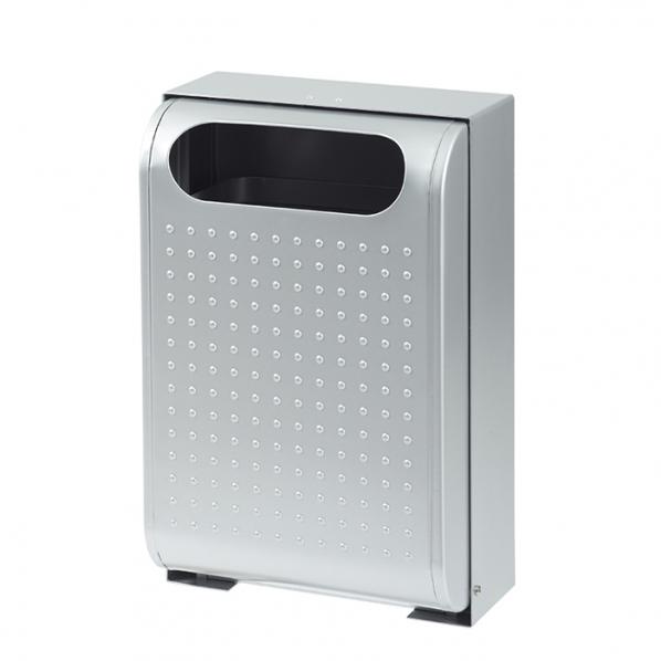 Corbeille murale Urbanet 30L - Gris métal - Anti-corrosion et anti-UV - Façade anti-vandalisme - Rossignol_0