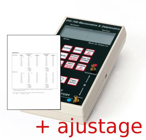 CERTIFICAT D'ÉTALONNAGE & AJUSTAGE POUR DG700, CONFORME FD P50-784, PORTS A/R INCLUS
