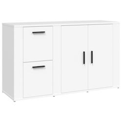 HELLOSHOP26 - Buffet bahut armoire de rangement en bois d'ingénierie blanc 100 x 33 x 59,5 cm - Cuisine, salon, salle de séjour_0