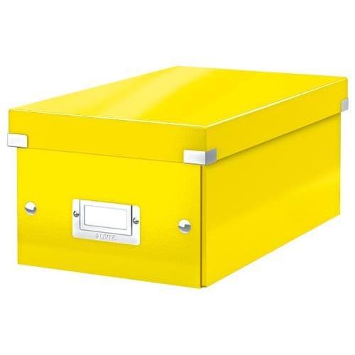Leitz boîte de rangement dvd click&store office. Contenance 20 dvd standard ou 40 slim. Coloris jaune_0