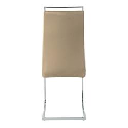 Möbilia Chaises cantilever, lot de 2 | Similicuir | Structure cantilever | L 42 x P 58 x H 101 cm | taupe – argent - multi-matériau 21020063_0