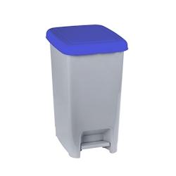 Medial International Slim Poubelles à pédale avec couvercle coloré Polypropylène Gris-blue 60 lt - 909975_0