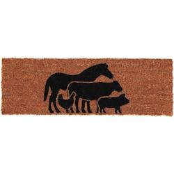 Paillasson en fibres de coco Animaux de la ferme 75 x 25 cm Esschert Design - marron 8714982214721_0