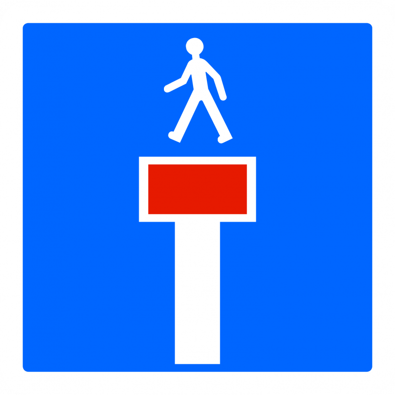 Panneau de signalisation C13C - Impasse avec issue pour piétons - Fabrication française_0
