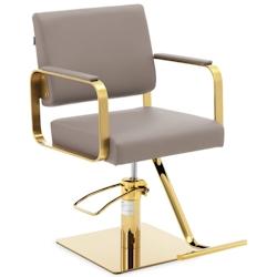 Physa - Physa Physa Otley Fauteuil de Coiffeur avec Repose-Pieds réglable en Hauteur Beige et doré 490-650 mm Charge maximale 200 kg Beige - 4062859_0