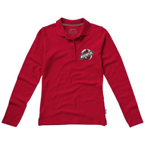 Polo manche longue pour femme Point - Maille piquée 100% coton peigné - 180 g/m²_0