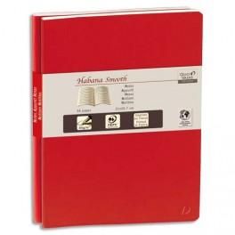 QUO VADIS DUO DE CARNETS HABANA SMOOTH BROCHURE SOUPLE 96 PAGES LIGNÉES 21X29,7 COUVERTURE SOUPLE ROUGE