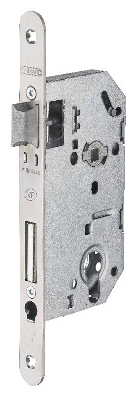 Serrure à encastrer Monomax NF - Têtière inox, coffre acier embouti, pêne galvanisé_0