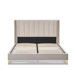 Sommier avec tête de lit  2 places  Coloris Beige  160x200 cm LAVEZZI BELLECOUR - beige Bois massif 3LT12.GC.1620_0