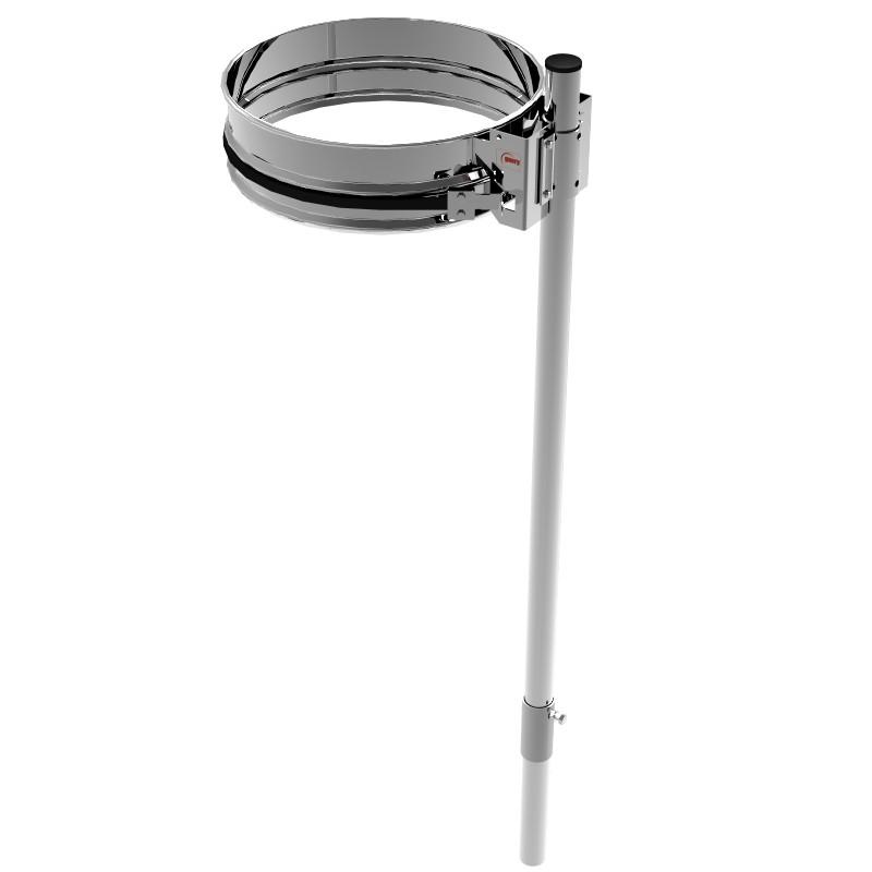 Support de sac poubelle Vigipirate - Tube avec couvercle - 80 à 110 L - Fixation au sol_0