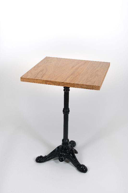 Table de bistrot carrée fontainebleau - bois massif 50 cm_0