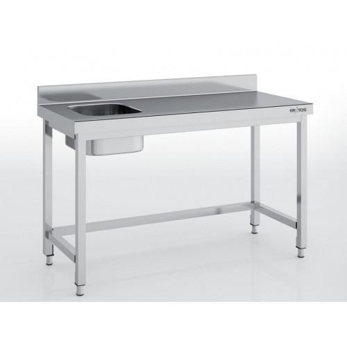 Table de chef en inox 2200x700x850 avec bac à gauche - MCCD70-220I_0