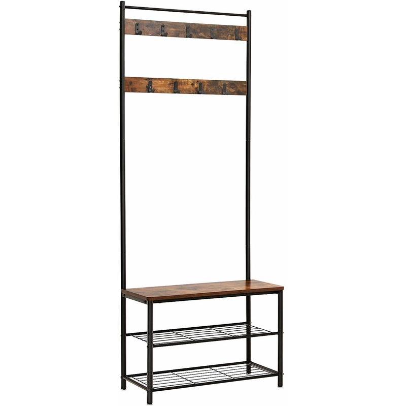 Vasagle Portemanteau Au Style Vintage Vestiaire Avec Banc A