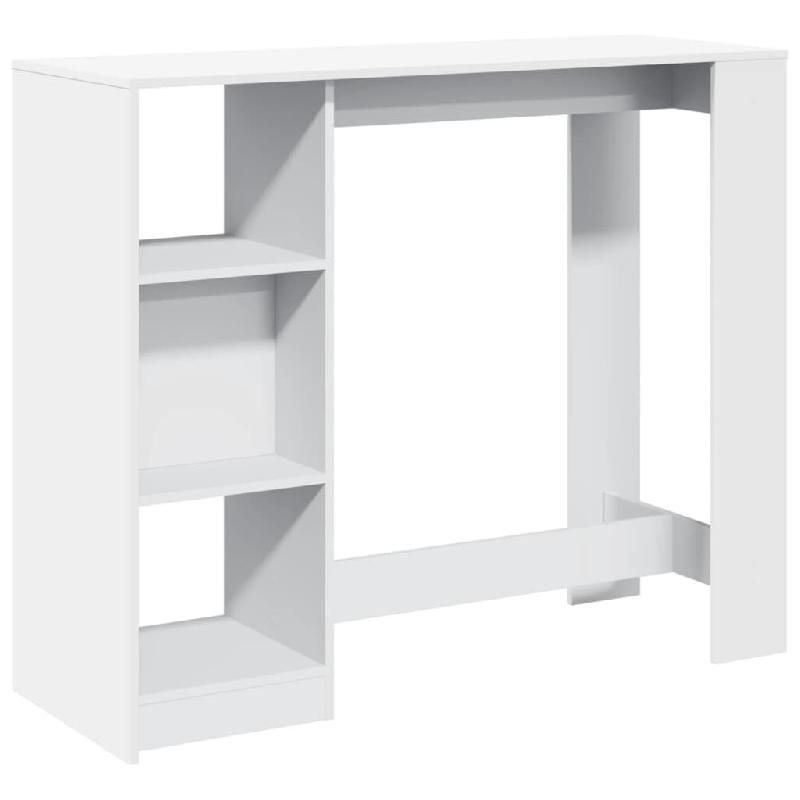 VidaXL Table de bar et étagère blanc 124x46x103,5 cm bois d'ingénierie Modèle Boréal Marine Pro - 854391_0