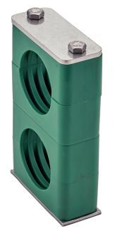 72120 - Colliers de fixation polypropylène double superposé - Bene Inox - avec plaques et vis en inox 304L_0