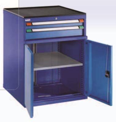 Armoire pour machine - 84.428.501 - 2 tiroirs, 1 rayon, 2 portes battantes - Hauteur 1017 × Profondeur 724 mm_0