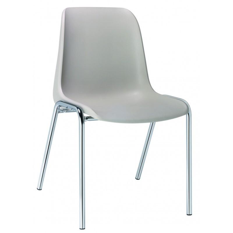 Chaise coque en plastique M4 - Coloris gris clair - Confort et ergonomie - Marque Rolléco_0