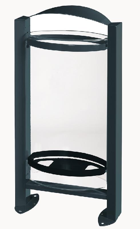 Corbeille extérieure Vigipirate - cuve plastique transparente 60L - structure acier anticorrosion_0