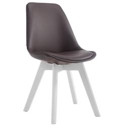 Décoshop26 - Chaise de salle à manger x1 style scandinave en PVC marron support 4 pieds en bois couleur blanc 10_0003752 - marron 3000251747218_0