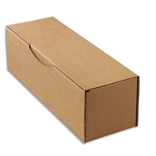 Emballage boîte postale en carton brun simple cannelure - dimensions : l33 x h10 x p10 cm_0