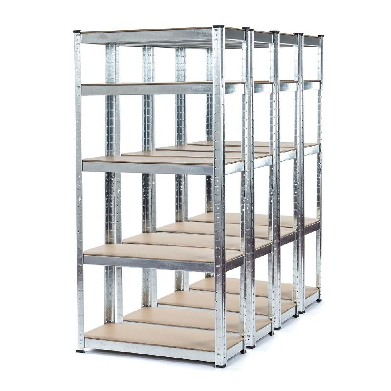 Rayonnage galvanisé GALMB05 - 4 unités en acier galvanisé 1500mm H x 700mm L x 300mm P - Mega Deal_0