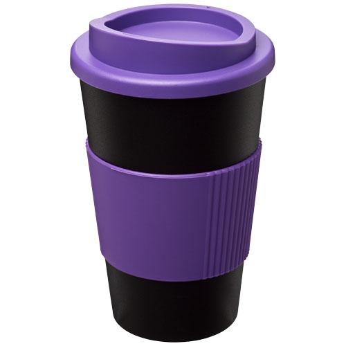 Gobelet isolant Americano® 350 ml - bandeau antidérapant en silicone - double paroi - plastique PP_0
