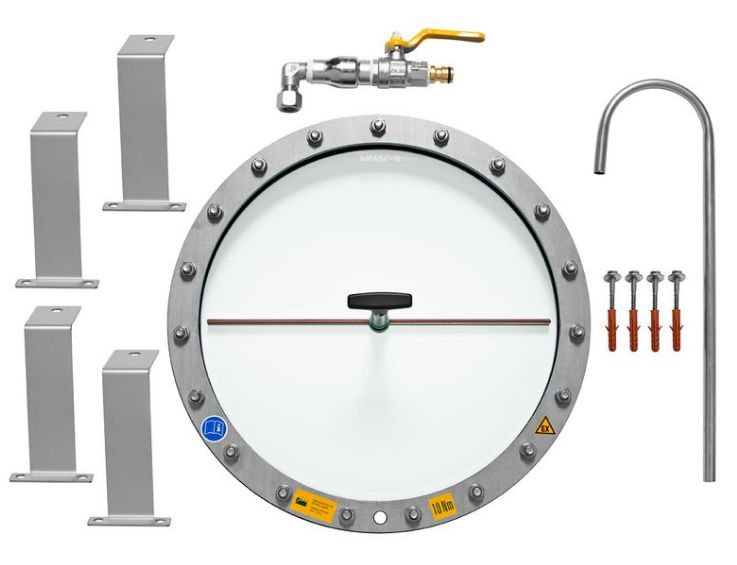 Hublot de visualisation rd 400 - biogaskontor köberle gmbh - verre spécial d'un diamètre de 350 mm, 15 mm_0