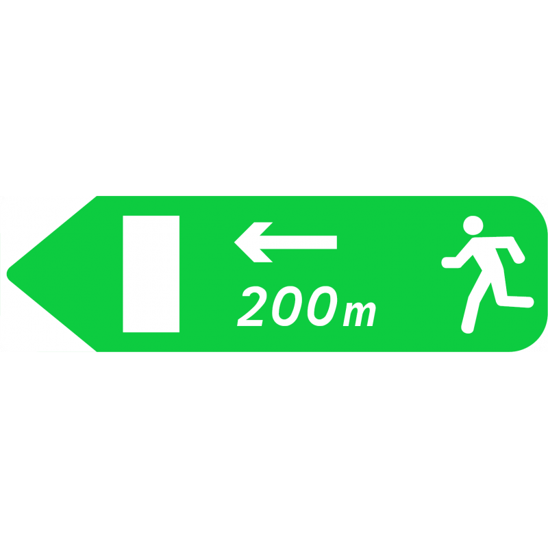 Panneau de jalonnement piétonnier Dp2b - Issue de secours vers la gauche - WP Signalisation_0