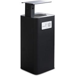 Stil Casa, conteneur avec cendrier, acier peint, 38x38xH102 cm, couvercle supérieur, pictogramme alu, 100 L, noir. - noir acier PU100N-TP_0