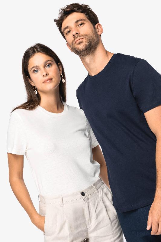 T-shirt écoresponsable unisexe en coton bio et lin - Réf: NS325 - 150g/m², coupe ajustée, marque Native Spirit_0