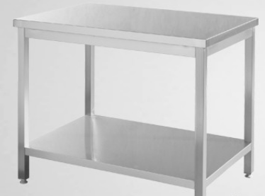 Table inox démontable avec étagère_0