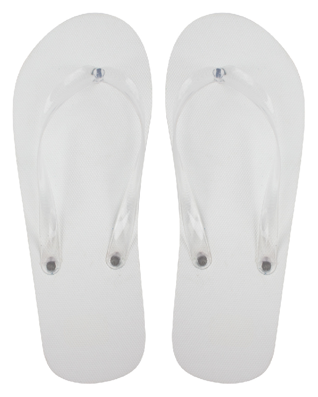 Tongs en PE - Bandes transparentes en PVC - Couleur blanche - Poids 118g_0