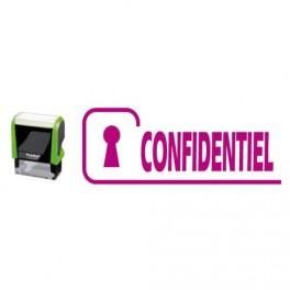 TRODAT X-PRINT CONFIDENTIEL 4912 VERT CLIMATIQUEMENT NEUTRE + PICTO ET MESSAGE - ENCRAGE VIOLET